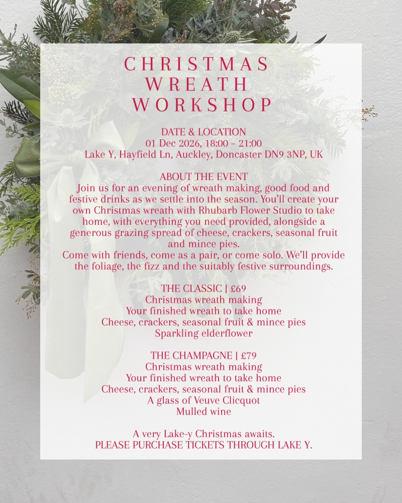 Christmas Wreath Workshop with Rhubarb X Lake Y