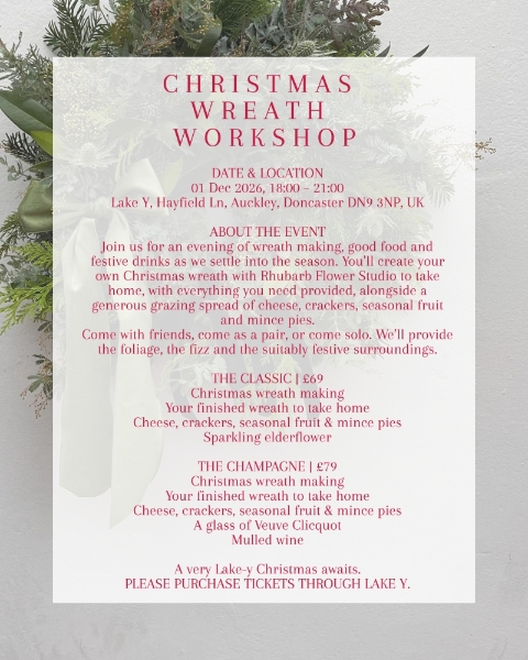 Christmas Wreath Workshop with Rhubarb X Lake Y